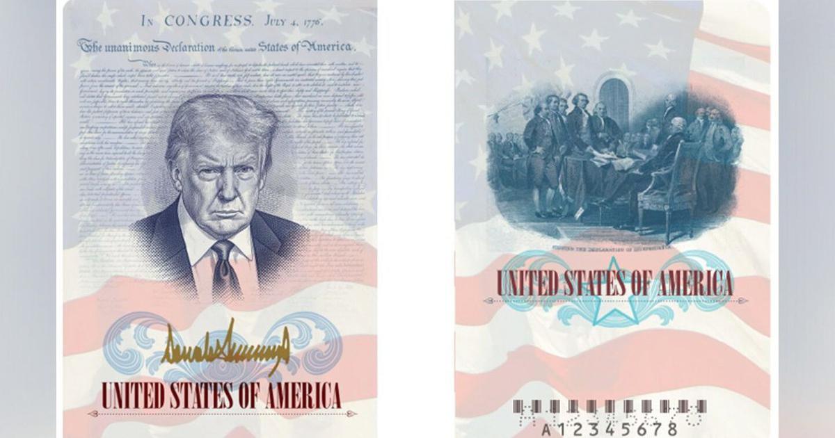 Tổng thống Trump c&ocirc;ng bố mẫu hộ chiếu đặc biệt in ch&acirc;n dung &ocirc;ng