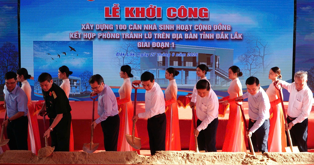 Khởi c&ocirc;ng 100 căn nh&agrave; tr&aacute;nh lũ cộng đồng ở Đắk Lắk