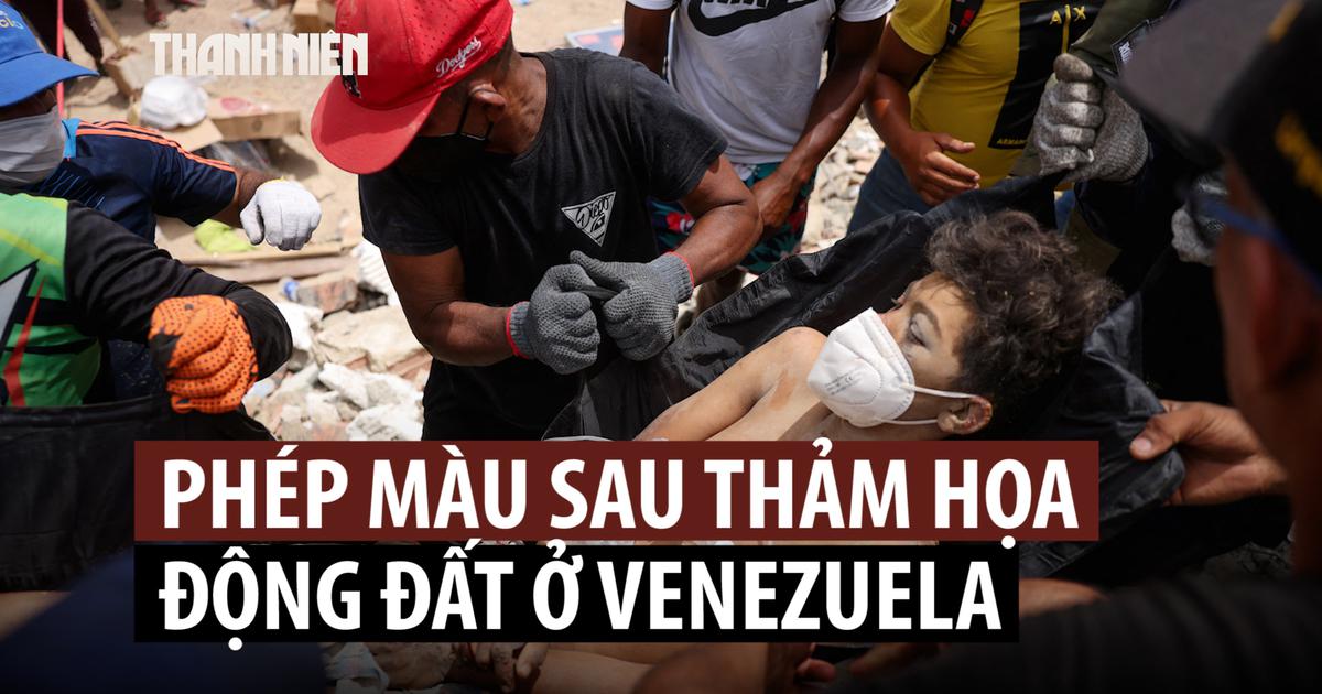 Cha và con, bé sơ sinh cùng mẹ được cứu sau khi bị động đất chôn vùi ở Venezuela