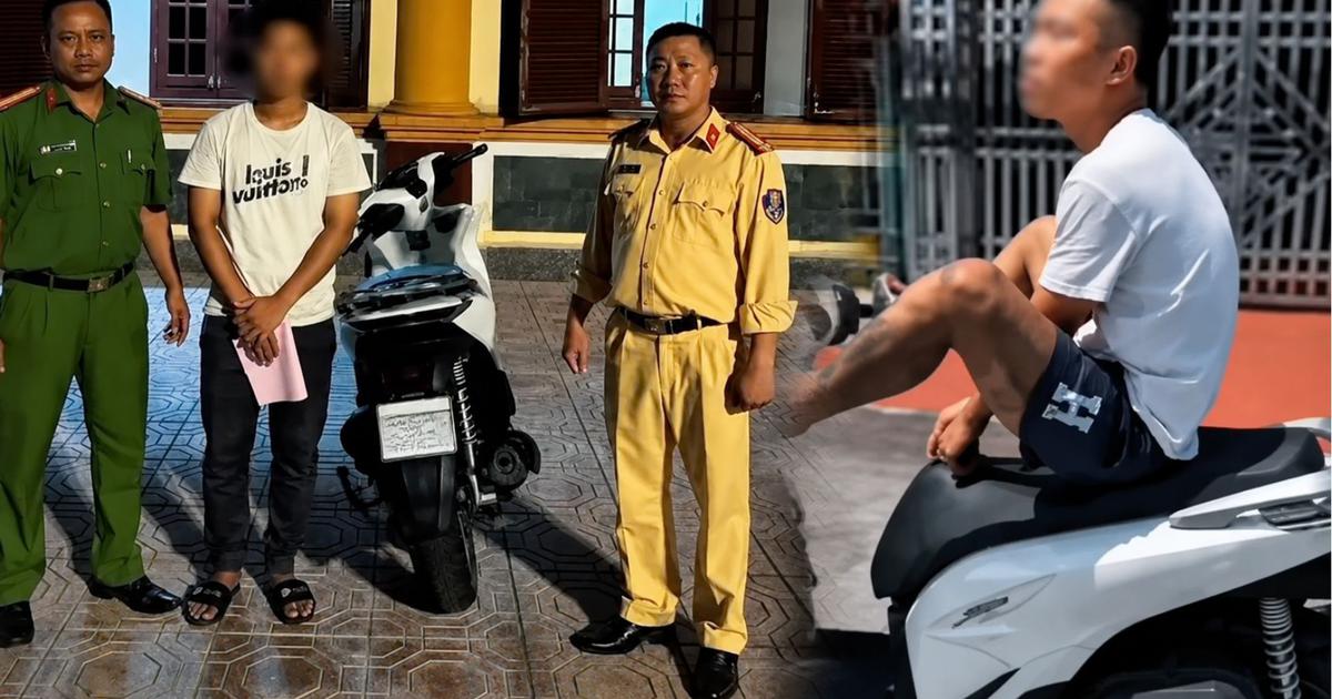 Lái Honda SH bằng chân, thanh niên 'thích thể hiện' bị tịch thu xe