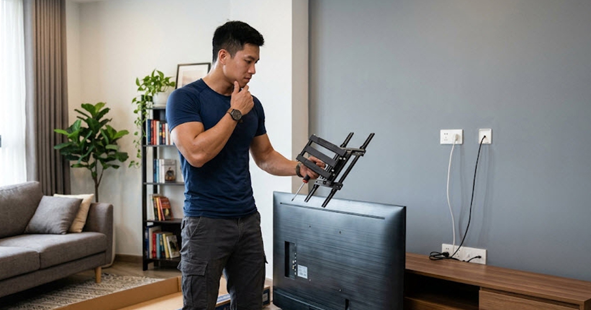 Nên treo TV lên tường hay đặt trên kệ?