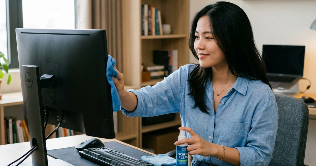 Một sai lầm phổ biến khi vệ sinh màn hình máy tính