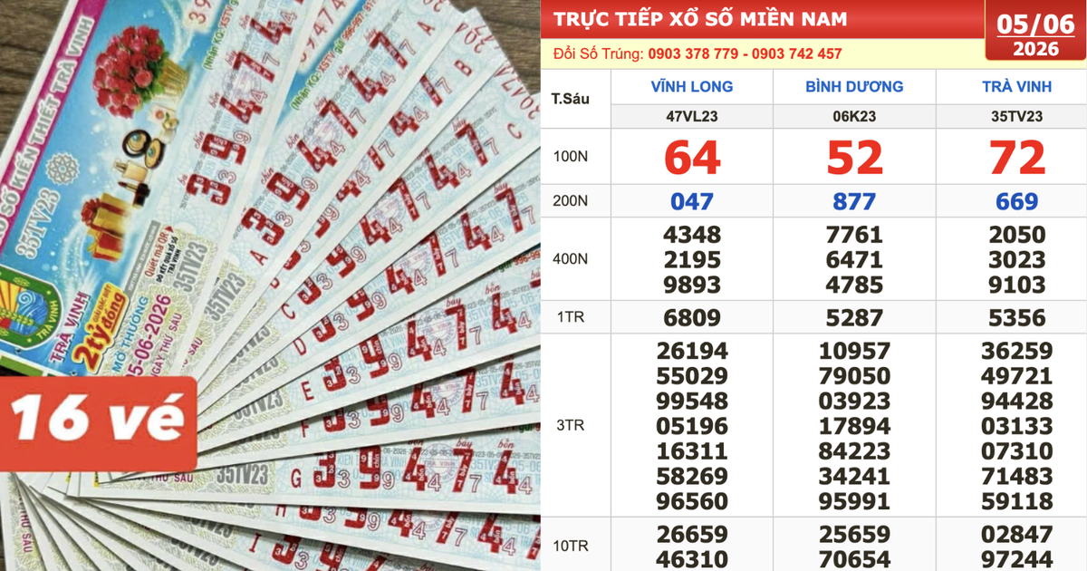 Xổ số miền Nam ngày 5 tháng 6: Người trúng số đài Trà Vinh nhận thưởng sớm