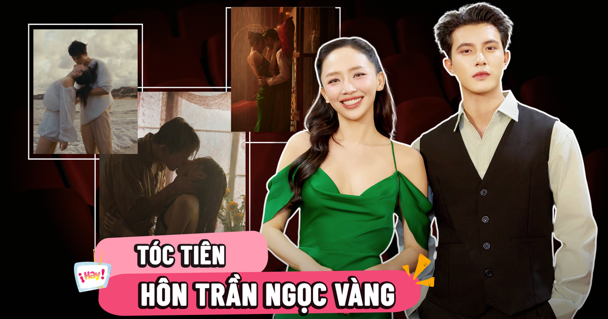 Tóc Tiên hôn say đắm Trần Ngọc Vàng