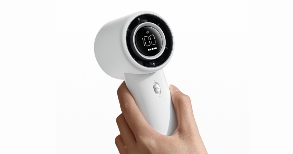 Xiaomi tung quạt cầm tay 100 cấp độ gió, pin 40 tiếng