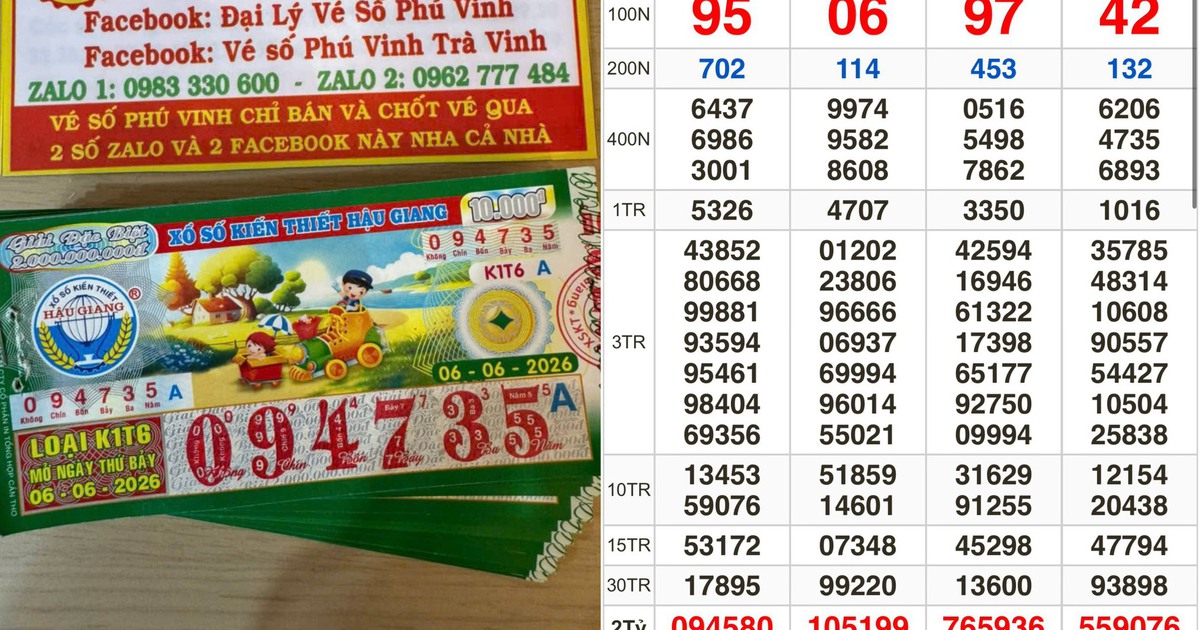 Xổ số miền Nam ngày 6 tháng 6: Khách trúng số đài Hậu Giang nhận chuyển khoản