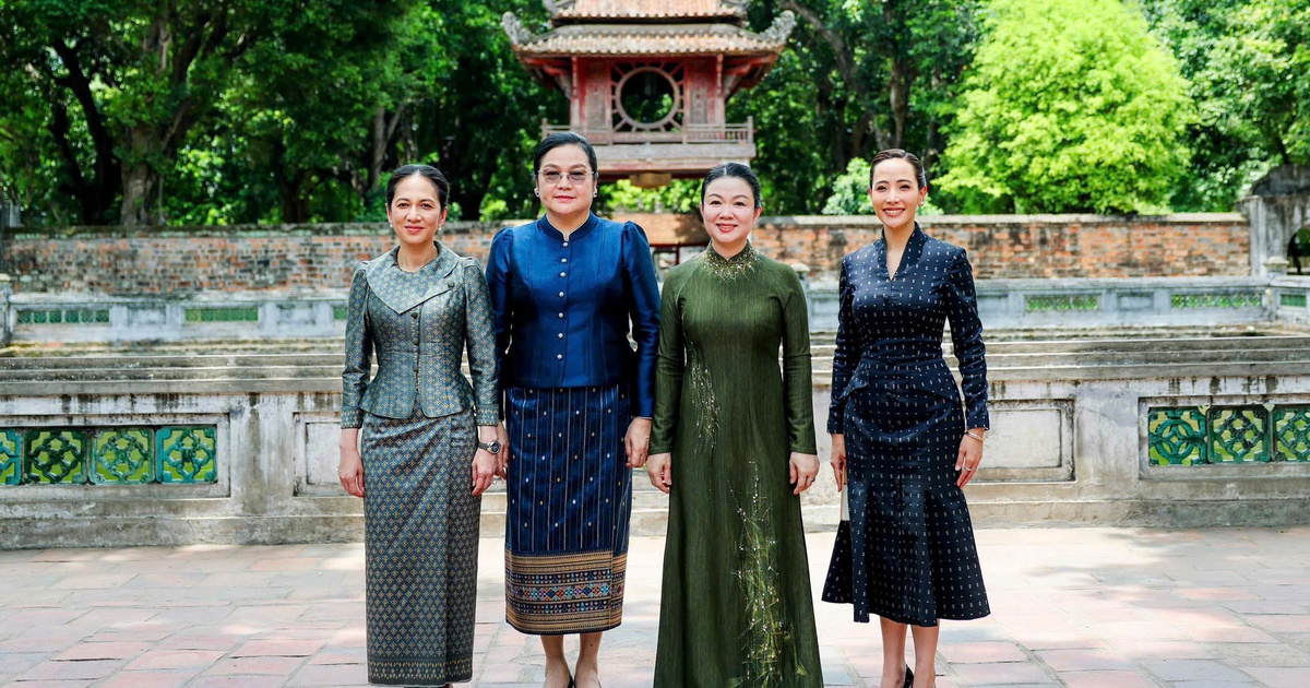 Phu nh&acirc;n Thủ tướng L&ecirc; Minh Hưng c&ugrave;ng phu nh&acirc;n Thủ tướng 3 nước thăm Văn Miếu