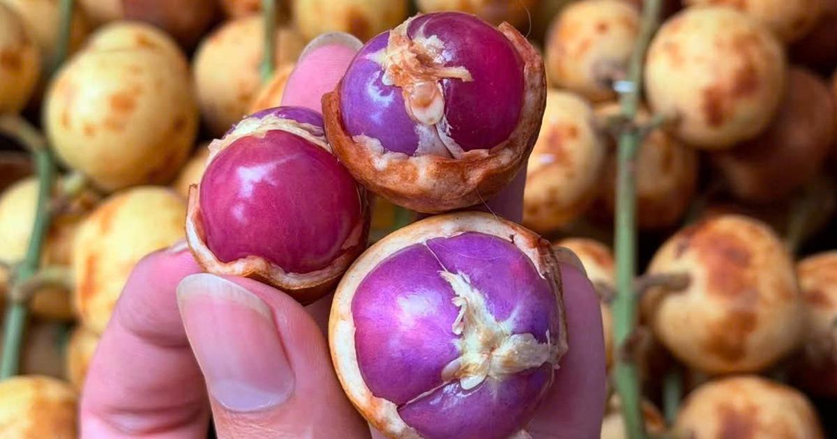 Nhiều người lần đầu thấy tr&aacute;i d&acirc;u da ruột t&iacute;m gi&aacute; 120.000 đồng/kg: Hương vị thế n&agrave;o?