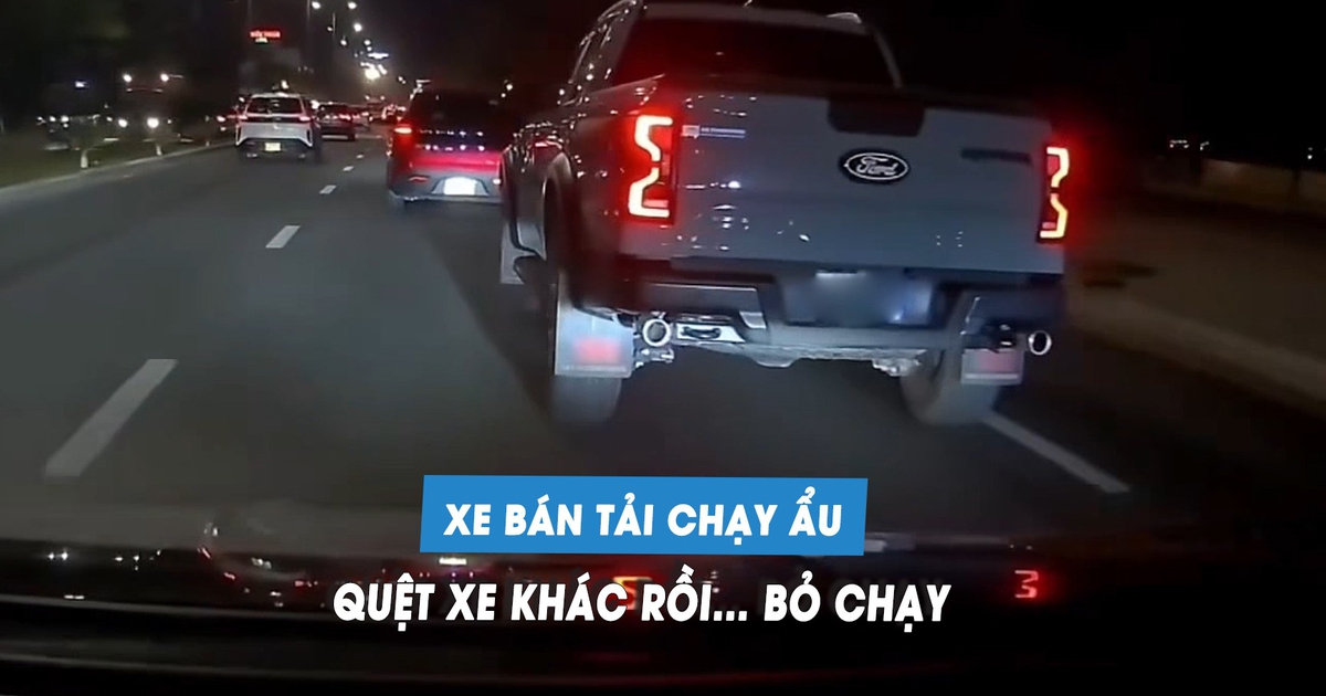 CSGT phạt tài xế xe bán tải chạy ẩu, va quẹt với xe khác… rồi bỏ chạy