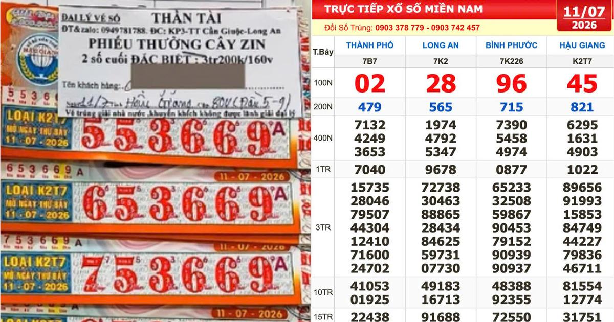 Xổ số miền Nam ng&agrave;y 11 th&aacute;ng 7: Chi 8 triệu mua v&eacute;, tr&uacute;ng đ&agrave;i Hậu Giang