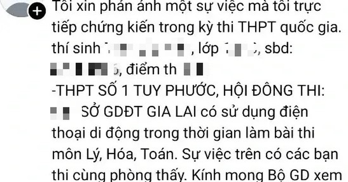 Sở GD-ĐT Gia Lai chỉ đạo xác minh bài đăng tố gian lận trong thi tốt nghiệp THPT