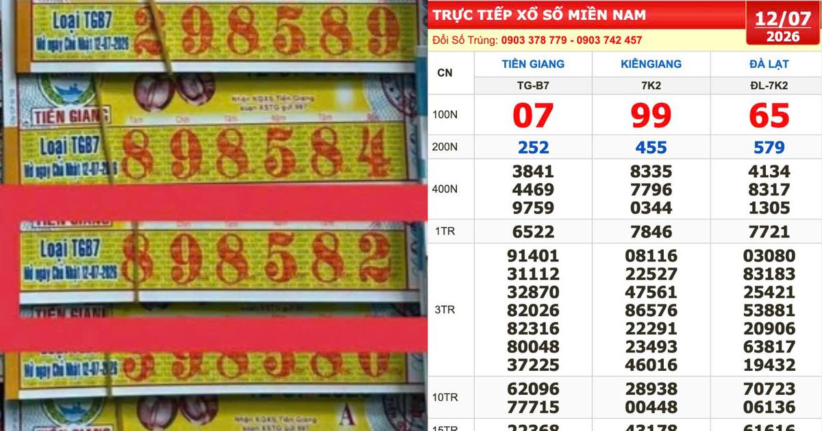 Xổ số miền Nam ng&agrave;y 12 th&aacute;ng 7: T&igrave;m người tr&uacute;ng độc đắc đ&agrave;i Tiền Giang
