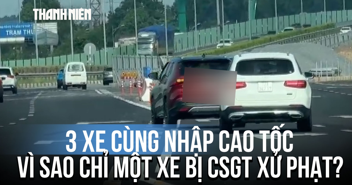 3 xe cùng nhập cao tốc, vì sao chỉ một xe bị CSGT xử phạt?