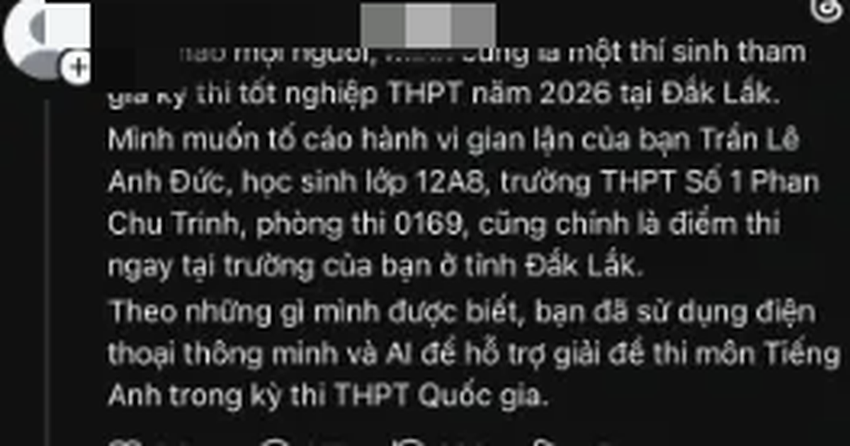 Sở GD-ĐT Đắk Lắk bác tin nam sinh dùng AI gian lận thi cử