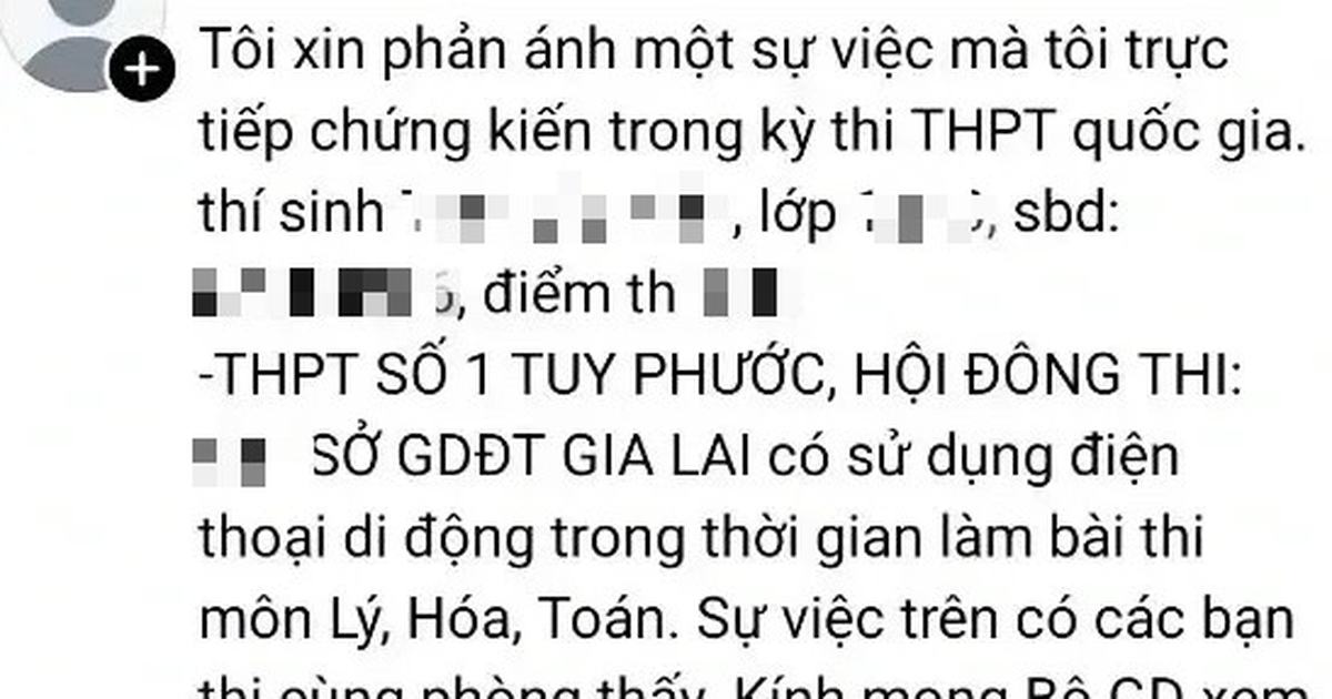 Thí sinh ở Gia Lai bị tố gian lận thi tốt nghiệp THPT, nhà trường nói gì?