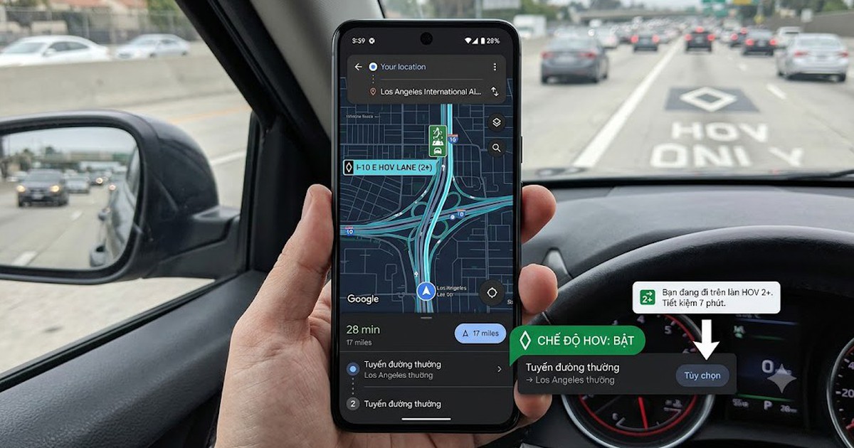 Cách sử dụng chế độ HOV trên Google Maps