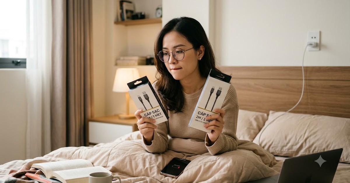 Dây sạc 2 mét có làm điện thoại sạc chậm hơn loại 1 mét?