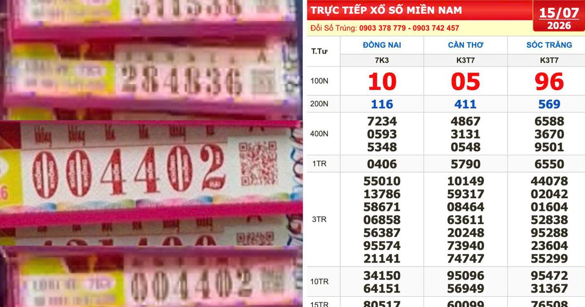Xổ số miền Nam ng&agrave;y 15 th&aacute;ng 7: Một người tr&uacute;ng 16 v&eacute; đ&agrave;i Đồng Nai