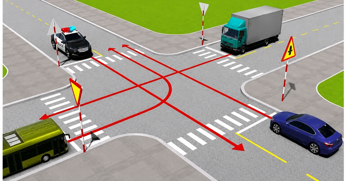 Gặp xe công an hú còi ở giao lộ không đèn tín hiệu, nhường đường thế nào?