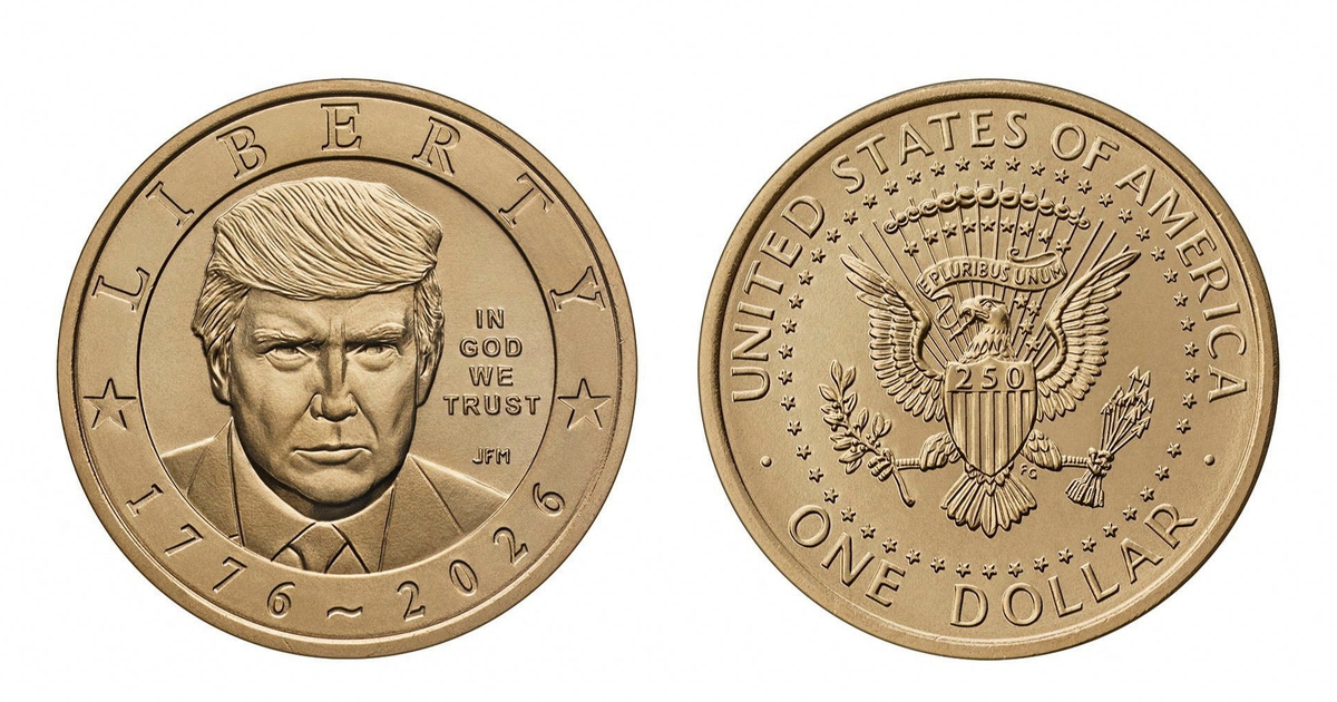 Mỹ đúc đồng xu 1 USD có hình Tổng thống Trump kỷ niệm 250 năm lập quốc
