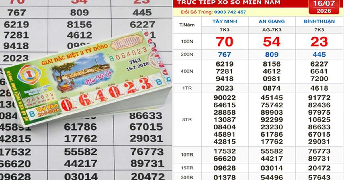 Xổ số miền Nam ng&agrave;y 16 th&aacute;ng 7: Nhiều cọc v&eacute; tr&uacute;ng đ&agrave;i B&igrave;nh Thuận xuất hiện