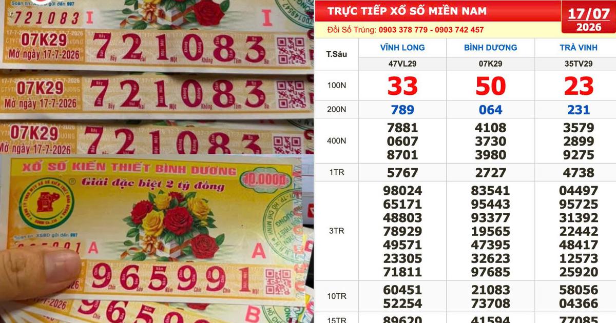 Xổ số miền Nam ng&agrave;y 17 th&aacute;ng 7: Người tr&uacute;ng số đ&agrave;i B&igrave;nh Dương l&atilde;nh tiền ngay
