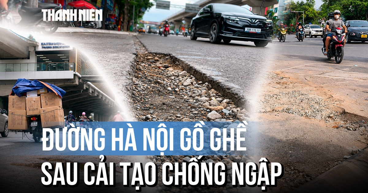 Nhiều tuyến đường nham nhở, nứt vỡ sau cải tạo chống ngập tại Hà Nội