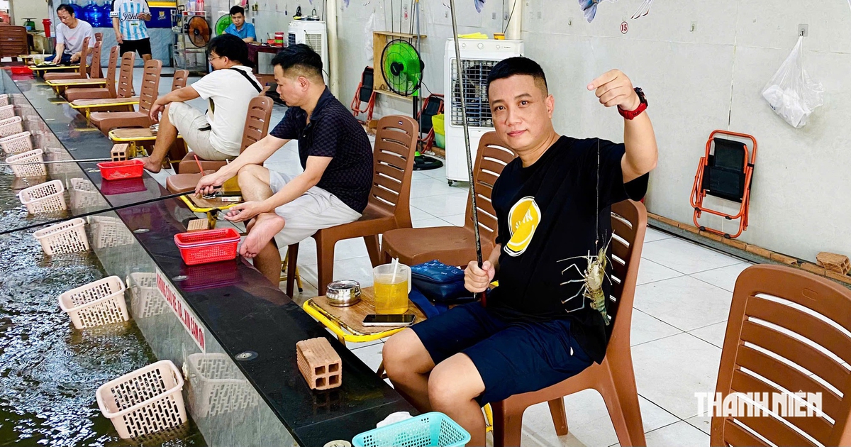 Đi câu giữa lòng thành phố, 'chiến lợi phẩm' là những con tôm càng xanh to đùng