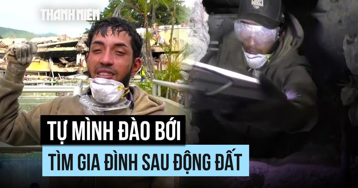 'Còn niềm tin', một mình đào bới gạch vụn tìm gia đình sau động đất ở Venezuela
