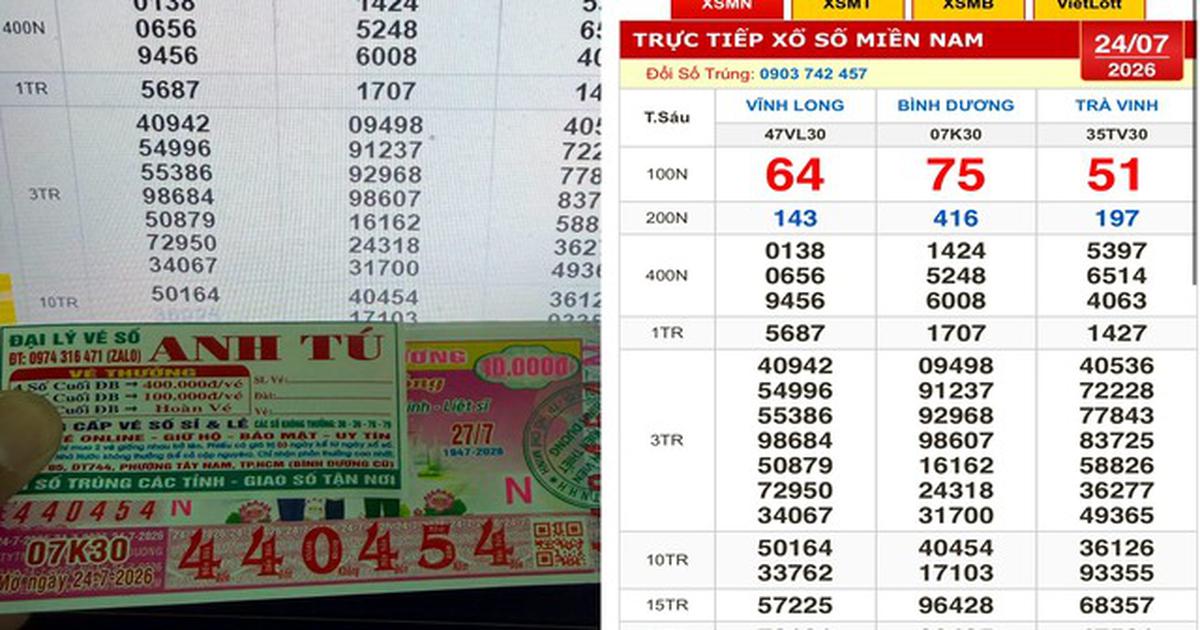 Xổ số miền Nam ng&agrave;y 24 th&aacute;ng 7: T&igrave;m nhiều người tr&uacute;ng số đ&agrave;i B&igrave;nh Dương