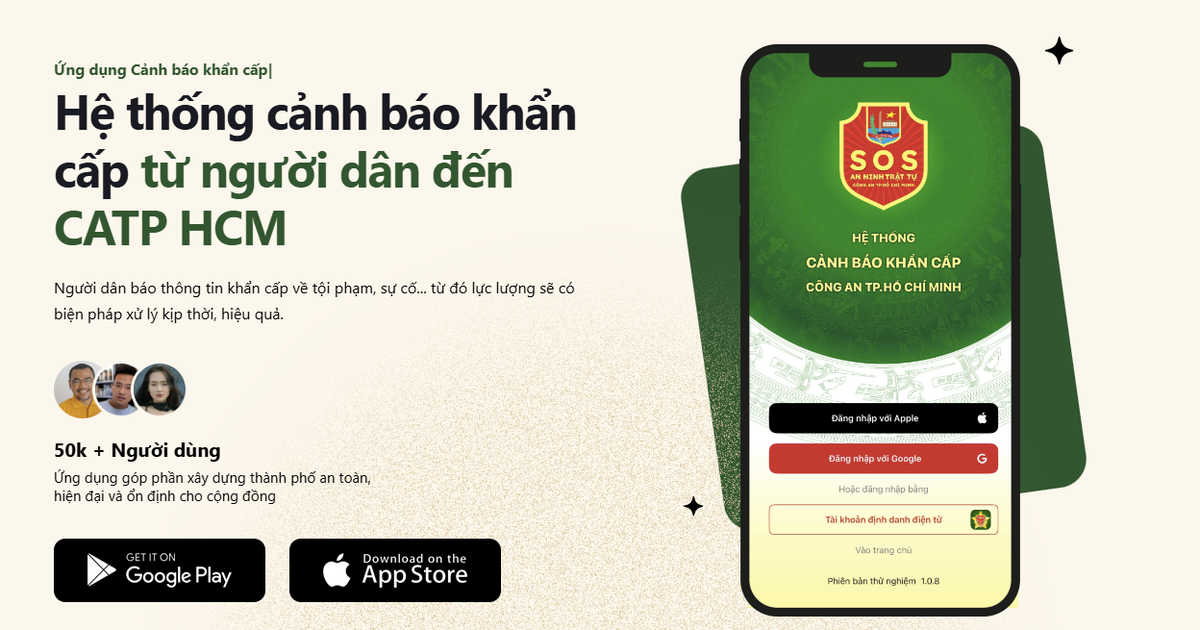 Các tính năng đáng chú ý của ứng dụng SOS An ninh trật tự - CATP HCM