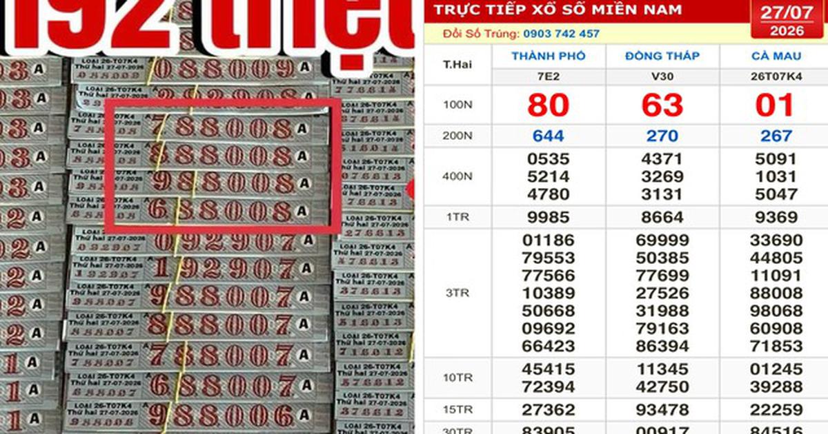 Xổ số miền Nam ngày 27 tháng 7: Truy tìm vé đẹp 9999 trúng đài Đồng Tháp