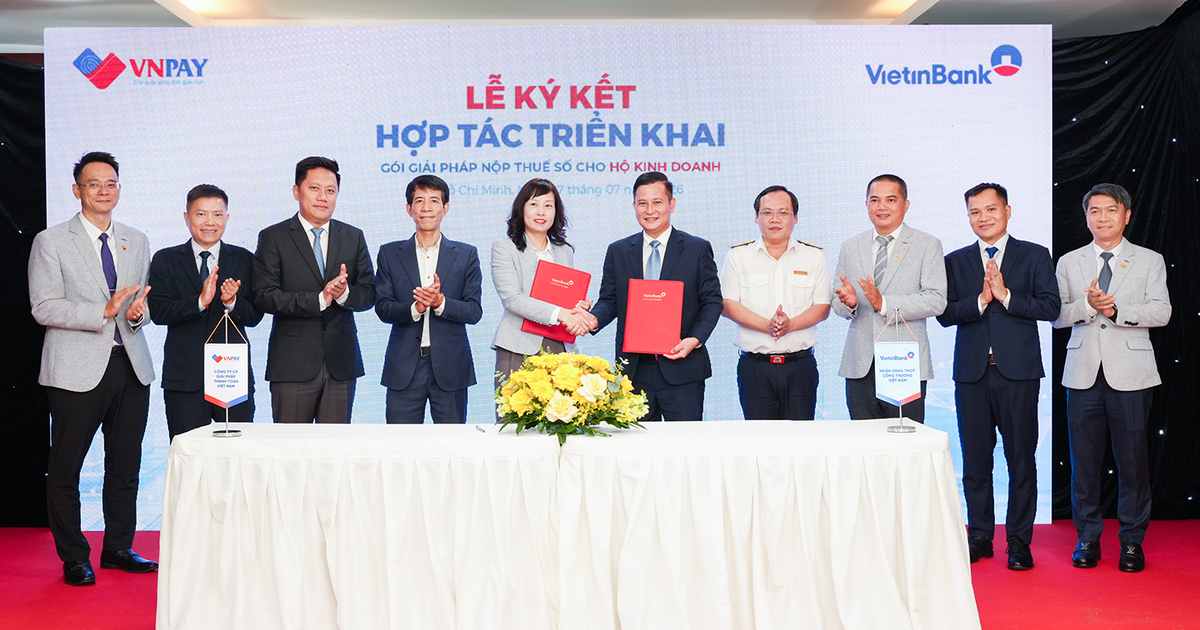 VNPAY phối hợp với VietinBank triển khai bộ giải pháp nộp thuế số cho hộ kinh doanh