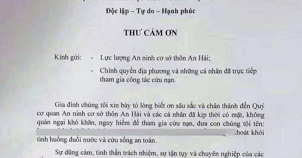 Đà Nẵng: Xúc động thư cảm ơn những người cứu bé trai 7 tuổi bị đuối nước