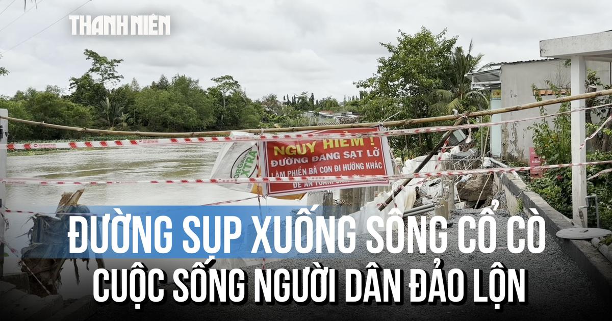 Cuộc sống người dân bị đảo lộn do đường dân sinh chìm xuống sông Cổ Cò
