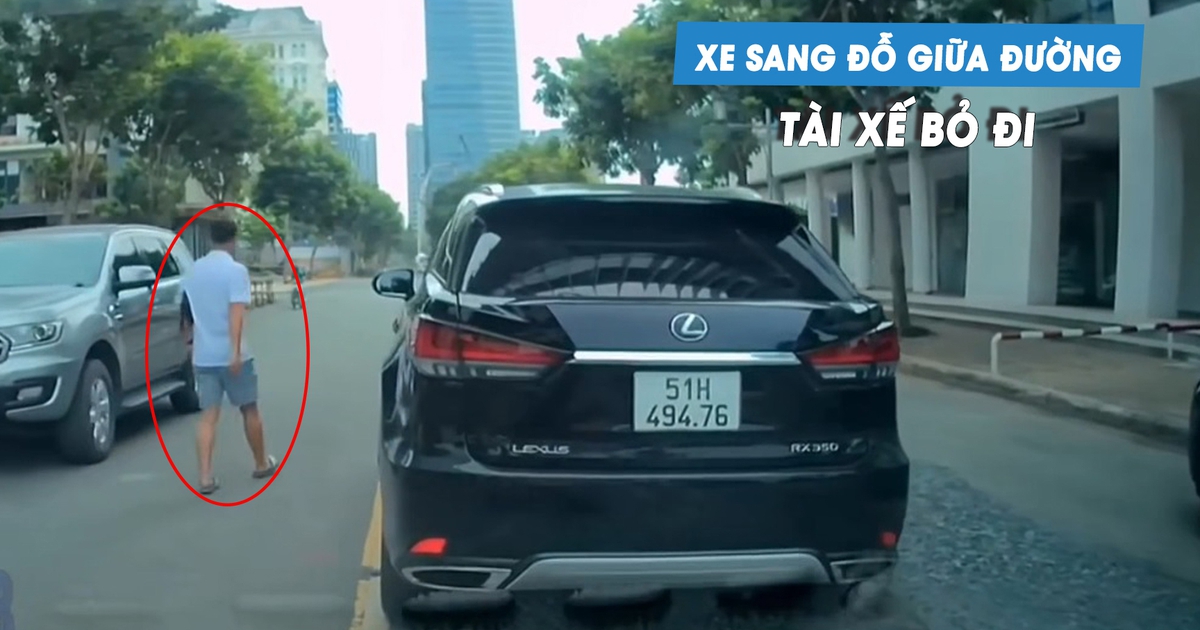 Tài xế đỗ xe sang Lexus giữa đường rồi... ngang nhiên bỏ đi
