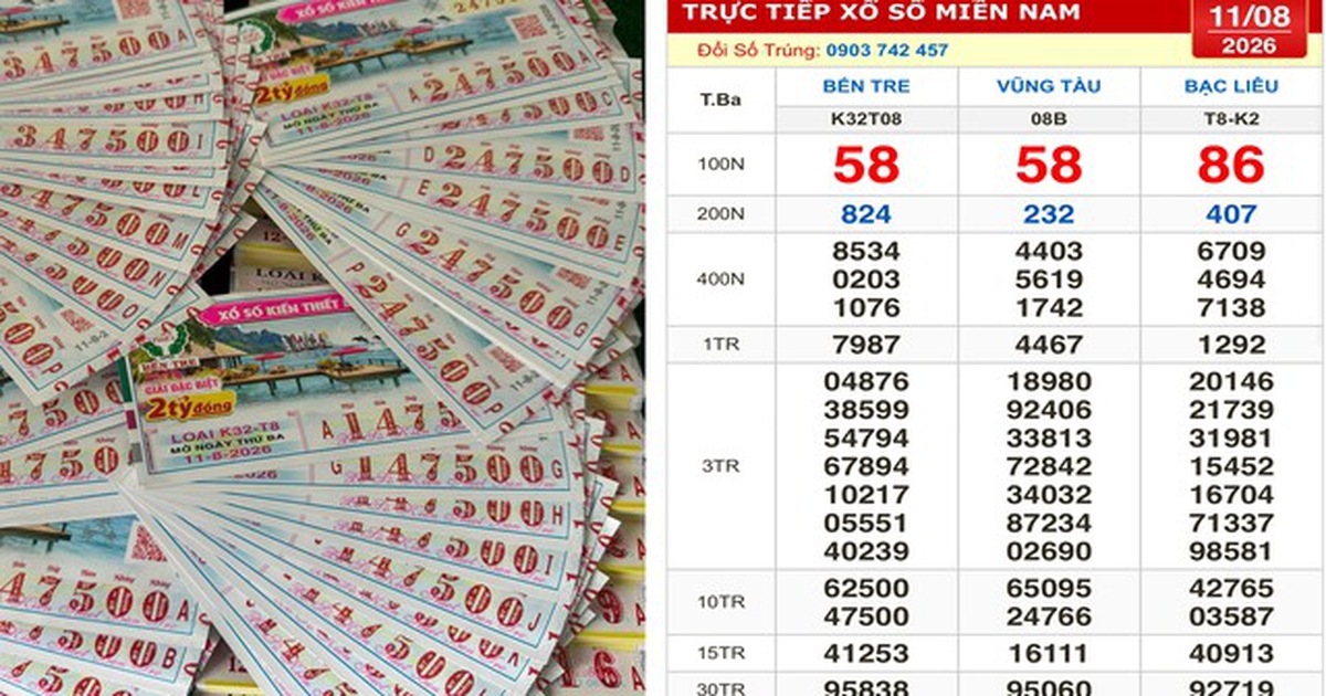 Xổ số miền Nam ngày 11 tháng 8: Có hai người trúng 320 vé đài Vũng Tàu