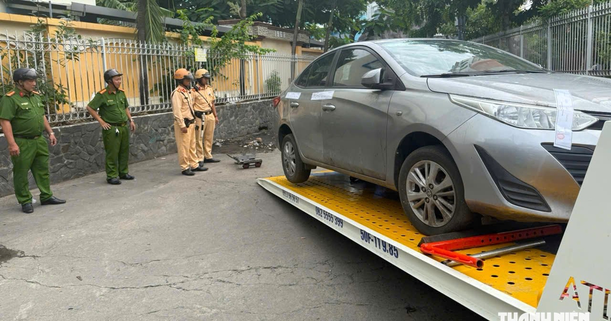 Cẩu ô tô 'vô chủ' nằm 4 - 5 năm ở TP.HCM, cây cỏ mọc quanh xe