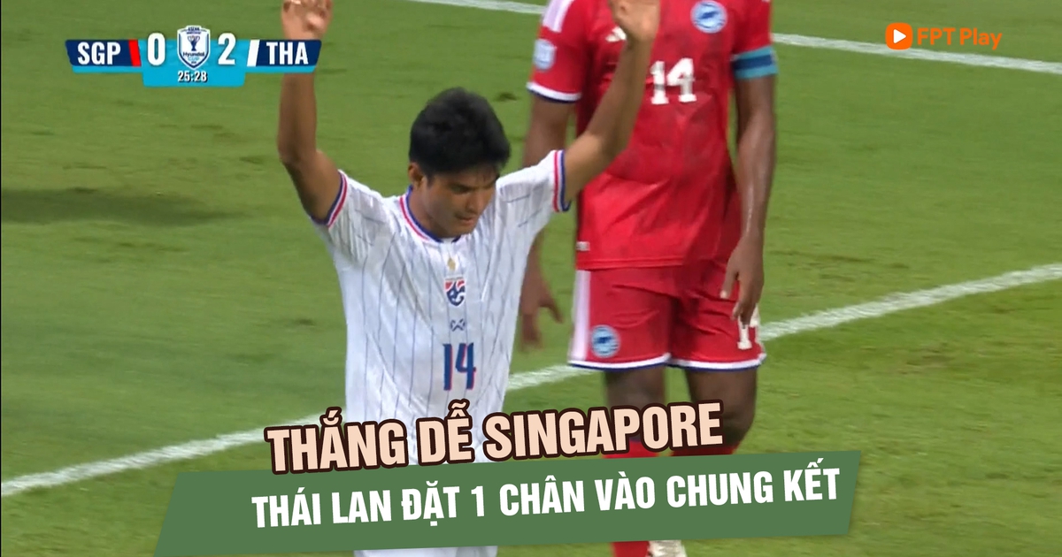 Thái Lan thắng dễ Singapore, đặt một chân vào chung kết ASEAN Cup 2026