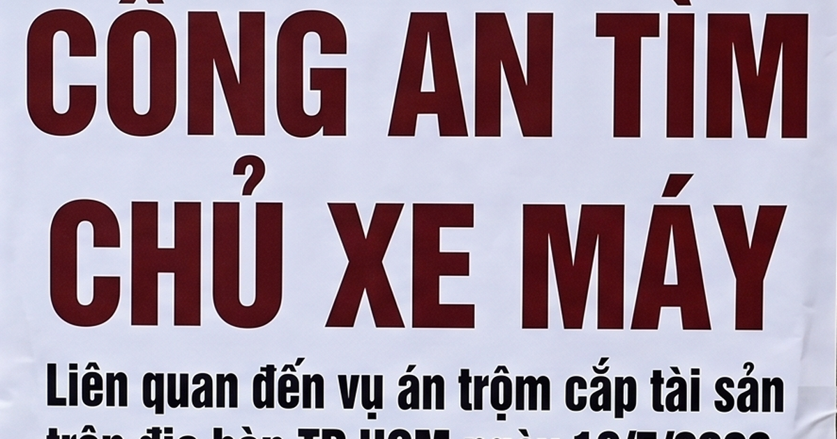 Thông báo từ Cơ quan CSĐT TP.HCM: Tìm chủ xe máy bị trộm làm phương tiện gây án