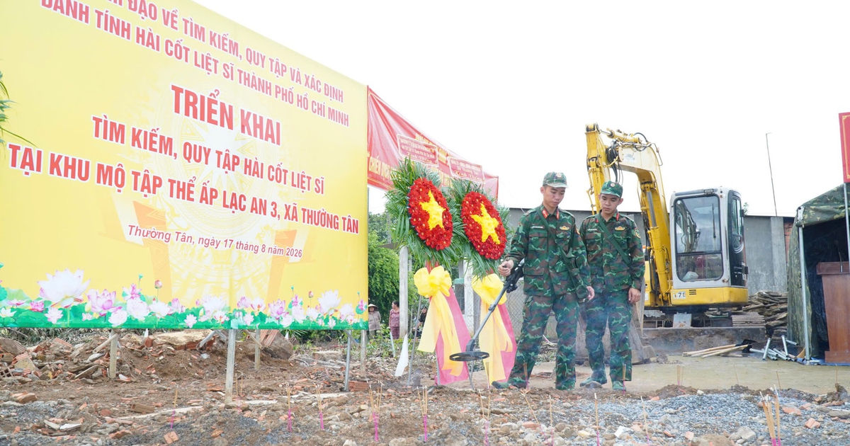 TP.HCM tìm kiếm 5 hài cốt liệt sĩ tại khu mộ tập thể ở xã Thường Tân