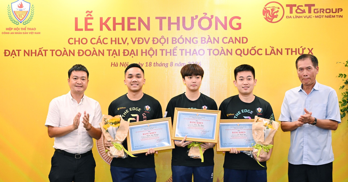 Đinh Anh Hoàng cùng đội bóng bàn CAND nhận thưởng lớn 2,2 tỉ đồng cho thành tích lịch sử