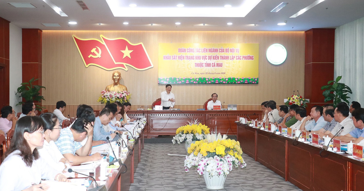 Bộ Nội vụ khảo sát đề án thành lập 13 phường tại Cà Mau