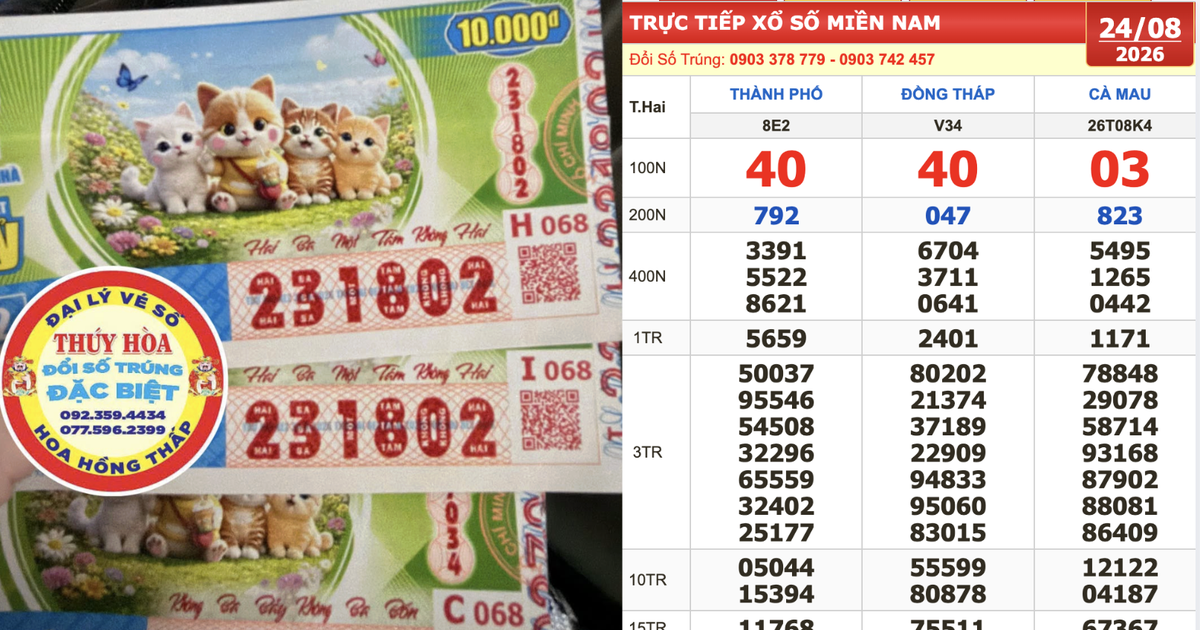 Xổ số miền Nam ng&agrave;y 24 th&aacute;ng 8: T&igrave;m nhiều người may mắn tr&uacute;ng số đ&agrave;i TP.HCM
