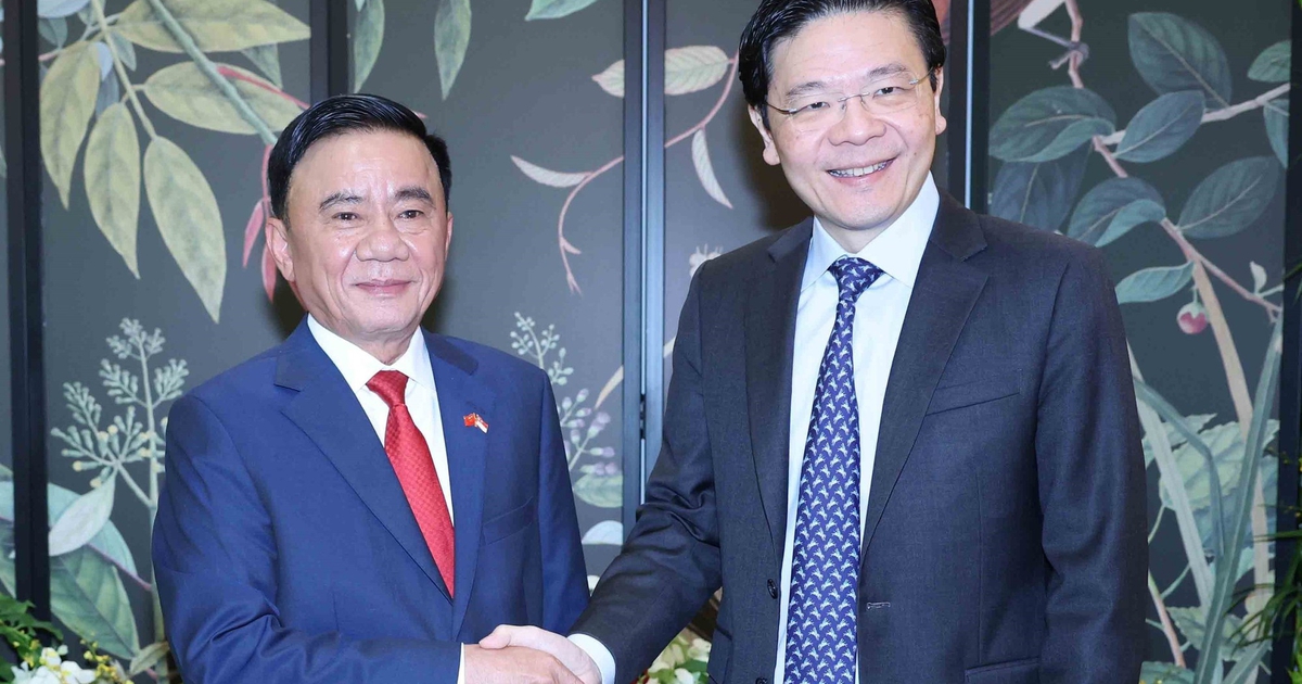 Thường trực Ban Bí thư Trần Cẩm Tú hội kiến Thủ tướng Singapore Lawrence Wong