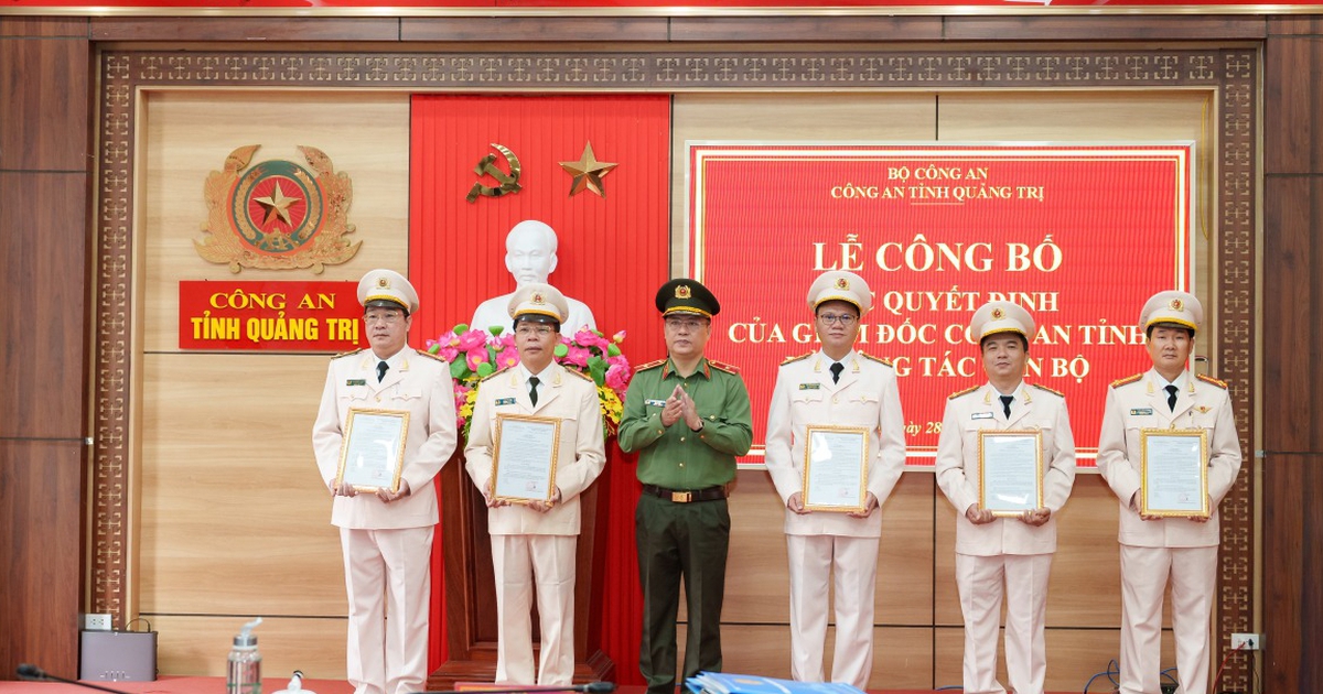 5 trưởng phòng nghiệp vụ Công an tỉnh Quảng Trị được điều động nhận nhiệm vụ mới