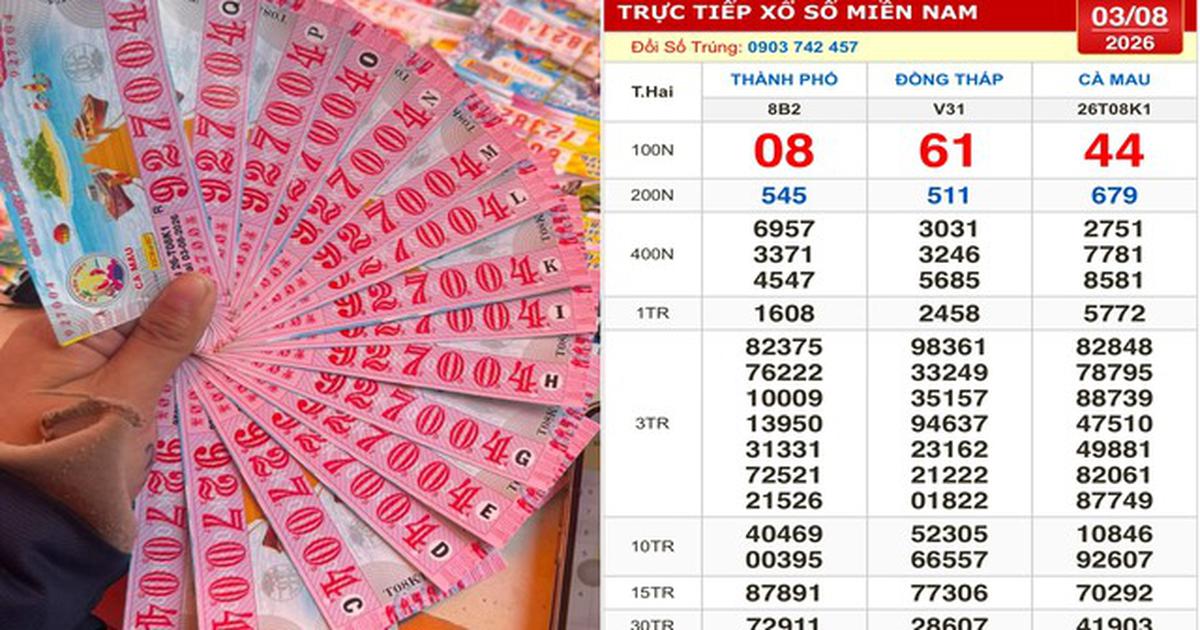Xổ số miền Nam ngày 3 tháng 8: Mua 16 tờ vé ế, trúng đài Cà Mau