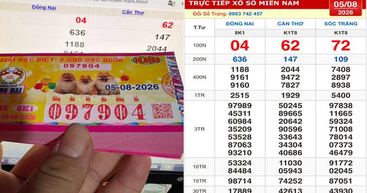 Xổ số miền Nam ngày 5 tháng 8: Các cọc vé trúng đài Đồng Nai xuất hiện