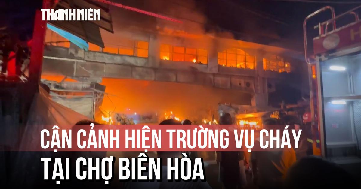 Cháy trung tâm thương mại trong chợ Biên Hòa