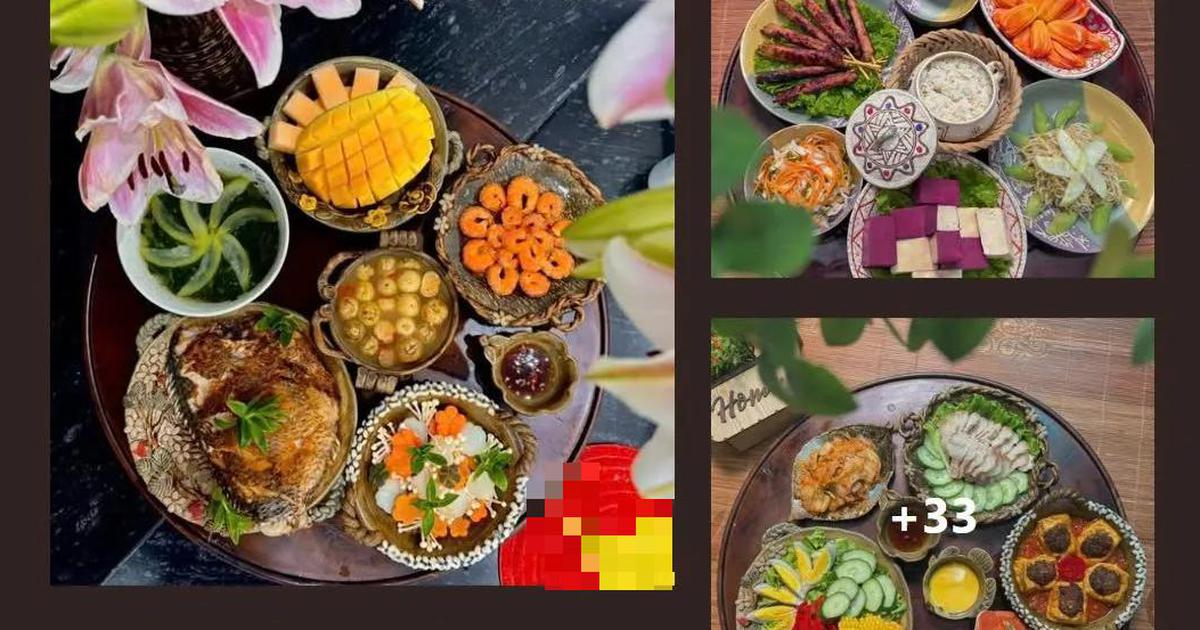 Mê mẩn những mâm cơm nhà đẹp như ngoài tiệm của cô giáo trẻ